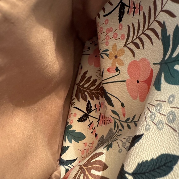 Floral Canvas Tote Bag with Brown Accents - Picture 6 of 8